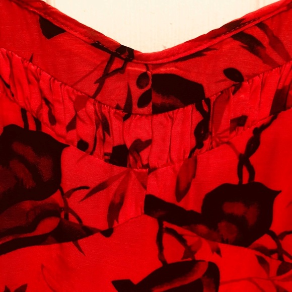 Free People Red Floral Romper, Size 2 - Picture 5 of 8